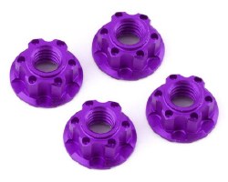 4mm Aluminum Serrated Wheel Lock Nut (4) (Purple)