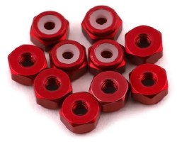 2mm Aluminum Lock Nut (Red) (10)
