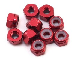 3mm Aluminum Lock Nut (10) (Red)