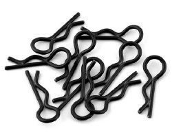 Body Clips (Black) (10) (1/10 or 1/8 Scale)