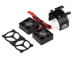 Aluminum 540/550 Motor Heat Sink w/Twin Tornado Fans (Black)