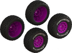 dBoots 'FORTRESS' Tire Set Glued (Purple) (2 Pairs)