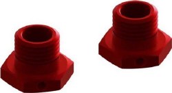 Aluminum Wheel Hex 17mm 14.6mm Thick Red (2)