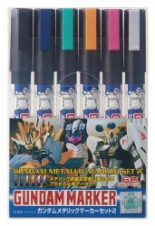 GMS-125 Gundam Metallic Marker Set 2 , (set of 6)