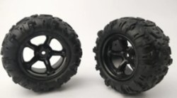 Tires & wheels for the Dessert Rush and Lil' Monster 1/18. (1 pair)