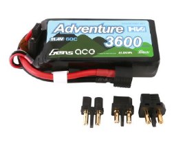 G-Tech Adventure 3600mAh 3S1P 11.4V 60C liPo Battery Pack withDeans and XT60 Adapter Soft Pack (91x4