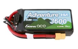 G-Tech Adventure 3600mAh 3S1P 11.4V 60C liPo Battery Pack with XT60 Plug Soft Pack (89x42x24mm +/- M