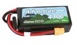 G-Tech Adventure 4300mAh 3S1P 11.4V 60C liPo Battery Pack with XT60 Plug Soft Pack (92x42x29mm +/- M