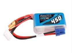450mAh 3S1P 11.1V 45C liPo Battery Pack with EC2 Plug