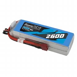 2600mAh 14.8V 45C liPo Battery - Deans Plug 121x38x29