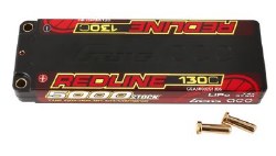 Redline Series 5000mAh 2S1P 7.4V 130C liPo Battery Pack with 5.0mm Bullet (138x46x18mm +/- Manufactu