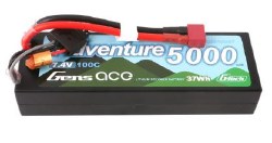 Adventure 5000mAh 2S1P 7.4V 100C liPo Battery Pack with Deans Plug Hardwired (138x47x18mm +/- Manufa
