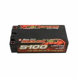 Redline 5100mAh 7.6V 130C 2S2P Hard Case HV Shorty lipo Battery Pack with 5mm Bullet 96x46x25mm