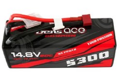 5300mAh 4S1P 14.8V 50C liPo Battery with Deans Plug Hard Case (138x46x50mm +/- Manufacturer's Specif