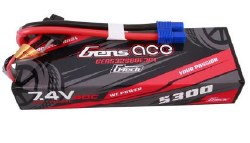 G-Tech 5300mAh 2S1P 7.4V 60C liPo Battery Pack with EC3 Plug Hardwired (138x46x25mm +/- Manufacturer