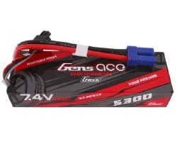 G-Tech 5300mAh 2S1P 7.4V 60C liPo Battery Pack with EC5 Plug Hardwired (138x47x25mm +/- Manufacturer