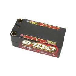 Redline 6100mAh 7.4V 130C 2S2P Hard Case Shorty liPo Battery with 8mm Bullets for Drag race Car 96x4