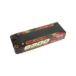 Redline 6300mAh 7.4V 130C Hard Case liPo Battery with 8mm Bullets for Drag race Car 138x46x25mm