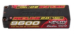 Redline 2.0 Series 9600mAh 2S 7.6V 140C HardCase lipo Battery With 5.0mm Bullet