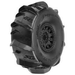 Dumont Sand/Snow Tires Mounted on Raid Black 6x30 Removable 17mm Hex Wheels (2) for Mojave 6S and UD