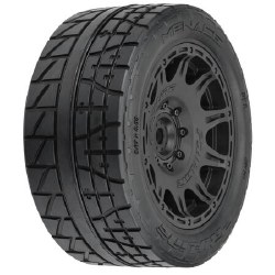 Menace HP 5.7 inches Street BELTED Tires Mounted on Raid Black 8x48 Removable 24mm Hex Wheels (2) fo