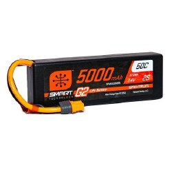 5000mAh 2S 7.4V Smart G2 LiPo 50C Hard Case; IC3