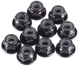 Locknut M4 Flanged/Black/Serrated (10)