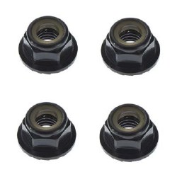 M5 Locknuts (Alum, Flanged, Serrated, Black, 4pcs)