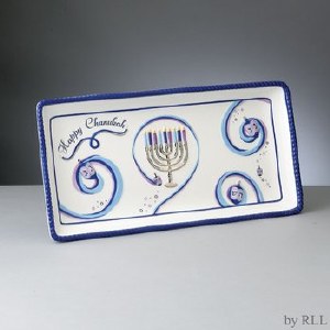 Chanukah Ribons Serving Tray