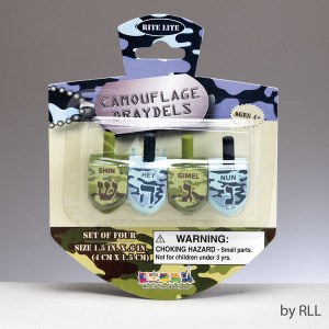 4 Small Camouflage Dreidels