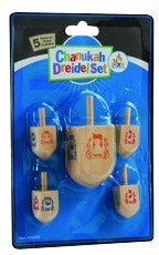 Dreidel Set Natural Wood