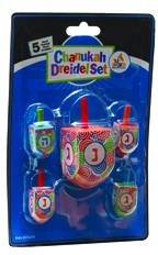 Hand Painted Dreidel Set