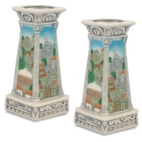 Ceramic Jerusalem Candlesticks