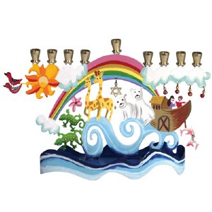 Noah's Ark Menorah with Star