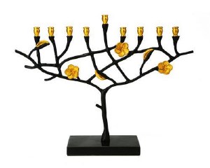 Frangipani Menorah Black/Gold