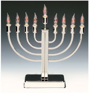 Silver Plated Electric Menorah