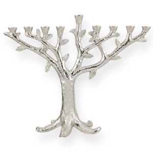 Chrome Tree Of Life Menorah