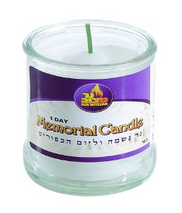 Yahrzeit Candle in Glass Cup