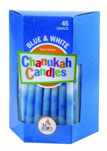 Decorated Blue & White Candles