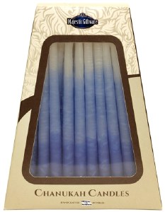 Safed Chanukah Candles Deluxe