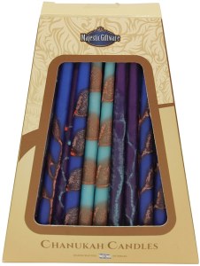 Safed Chanukah Candles Deluxe