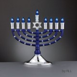 Blue & Silver Electric Menorah