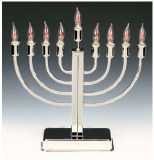 Silver Plated Electric Menorah