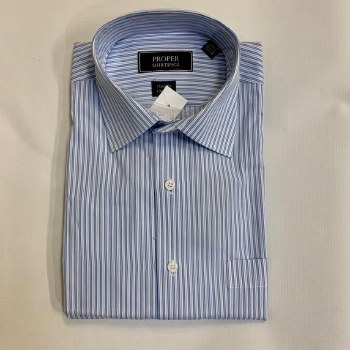 London's Big &amp; Tall 2-ply Cotton Vertical Stripe Long Sleeve Dress Shirt