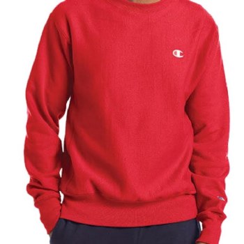 Champion Crew Neck Pullover Sweater - Red,Gray,Charcoal,Navy,Black,White