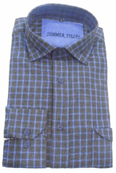 Summerfields Block Check Long Sleeve Sport Shirt