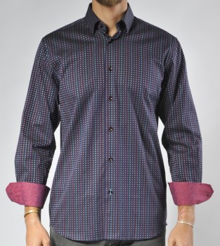 Luchiano Visconti Limited Edition Colour Block Long Sleeve Sport Shirt