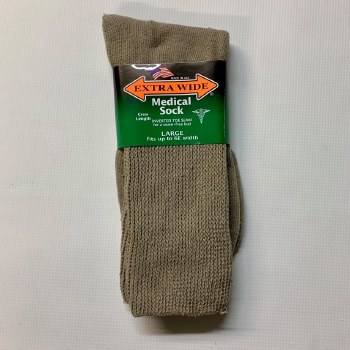 Extra Wide Medical Sock 4 Colours, White, Tan, Navy,Black