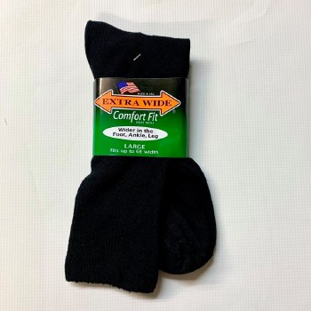 Extra Wide Dress Sock 4 Colours, Black, Tan, Navy, Brown