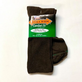 Extra Wide Dress Sock 4 Colours, Black, Tan, Navy, Brown